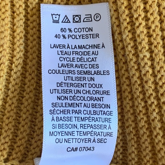 Rachel Zoe Rib Knit Sweater - High Low V-Neck - Mustard Yellow - Sz L - Picture 9 of 10